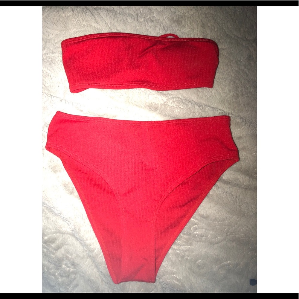 Red High-Waisted Bikini